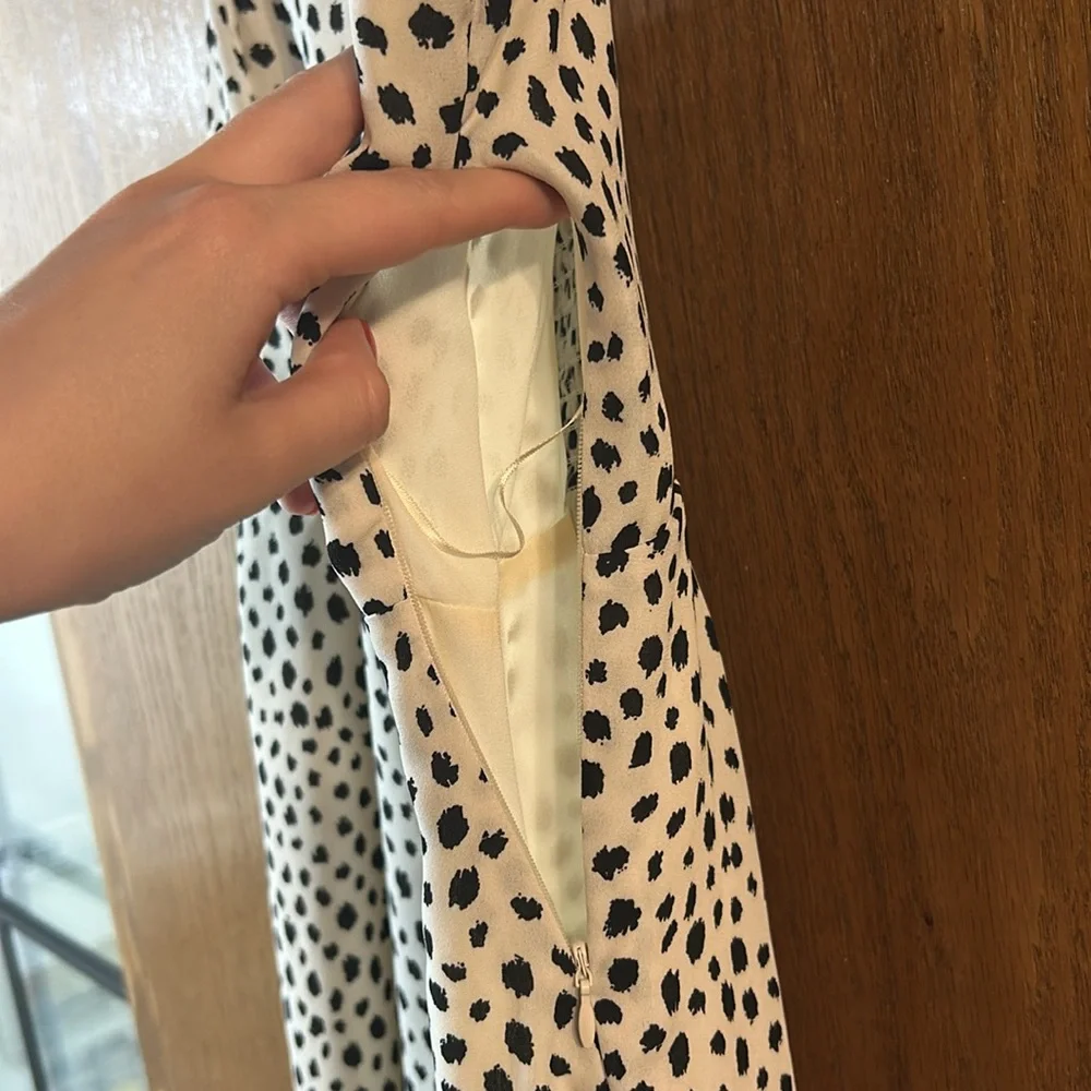 GB Medium Juniors Strappy White Cream Polka Dot Dress Mini Dress - Picture 5 of 16